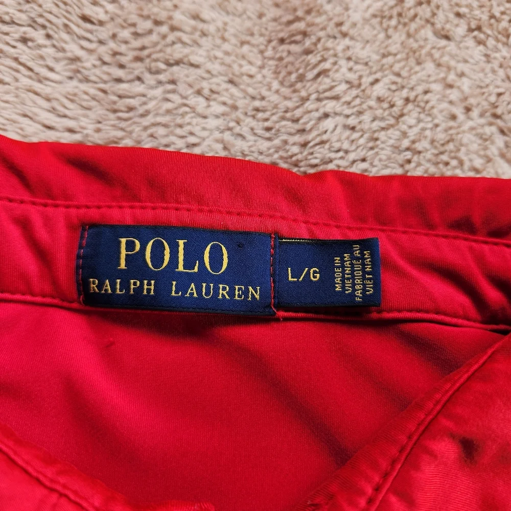 Polo by Ralph Lauren Men's Red Polo Shirt Dri-fit Shirt Size L/G
